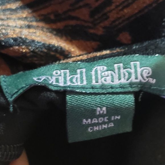 Wild Fable Womens Size M Black & Brown Swirl Notch Slip Dress Lined New - Picture 4 of 8